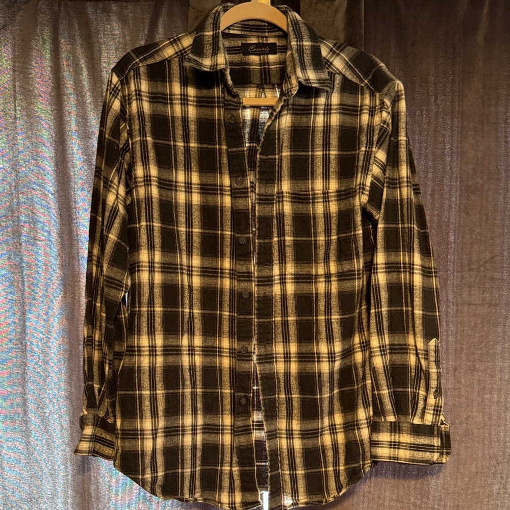 Classic Plaid Flannel Long-Sleeve Shirt - Black/White